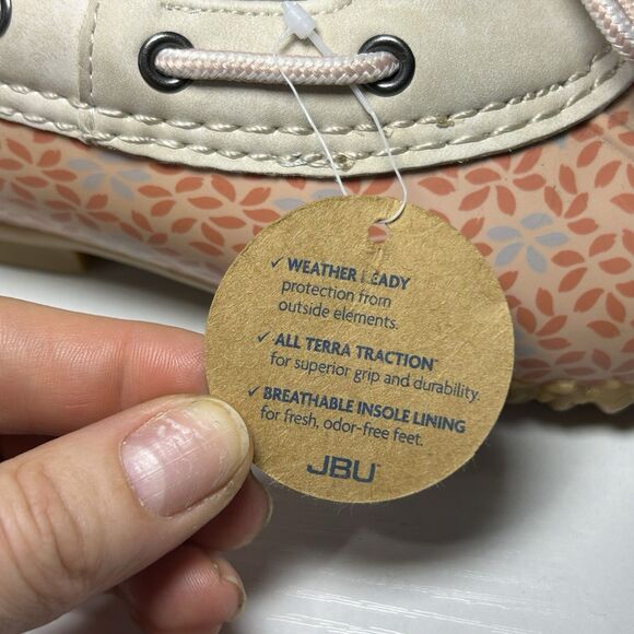 JBU by Jambu Gwen Women's Duck Shoes Garden Ready Grey/Stone/pink Size 8M - Picture 8 of 8